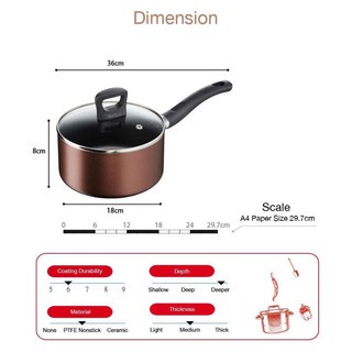 TEFAL- Dùng được bếp từ- Nồi cán dài/ quánh Day By Day G1432305 size 18cm nấu gì cũng tiện- hàng chính hãng.