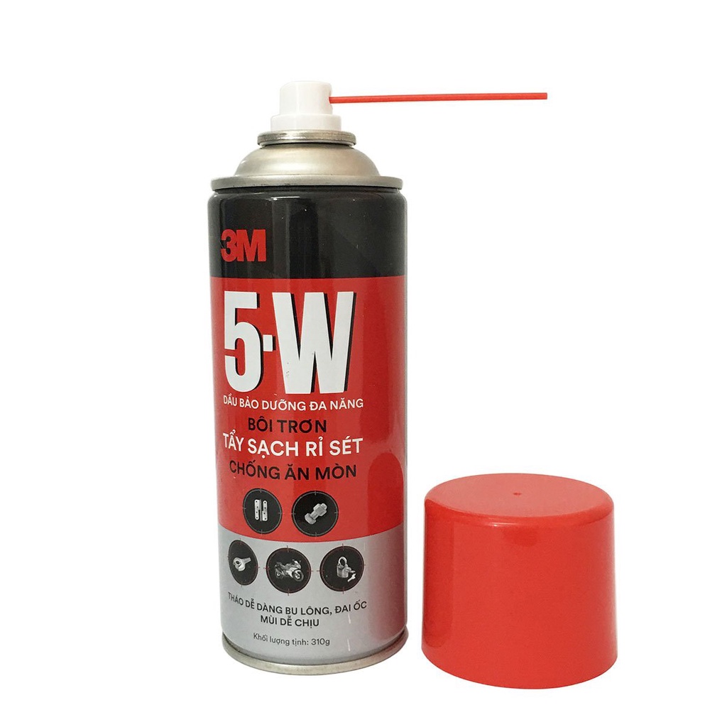 Chai xịt chống rỉ sét, tẩy rỉ sét 3M 5W; dung dịch tẩy rửa bôi trơn chống gỉ; vệ sinh sên xe máy (310g/170g)