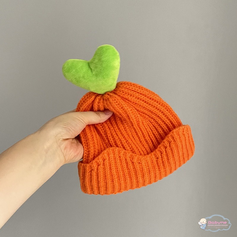 Mũ Len Hình Trái Tim Ba Chiều Co Giãn Giữ Ấm Cho Bé Trai Và Gái