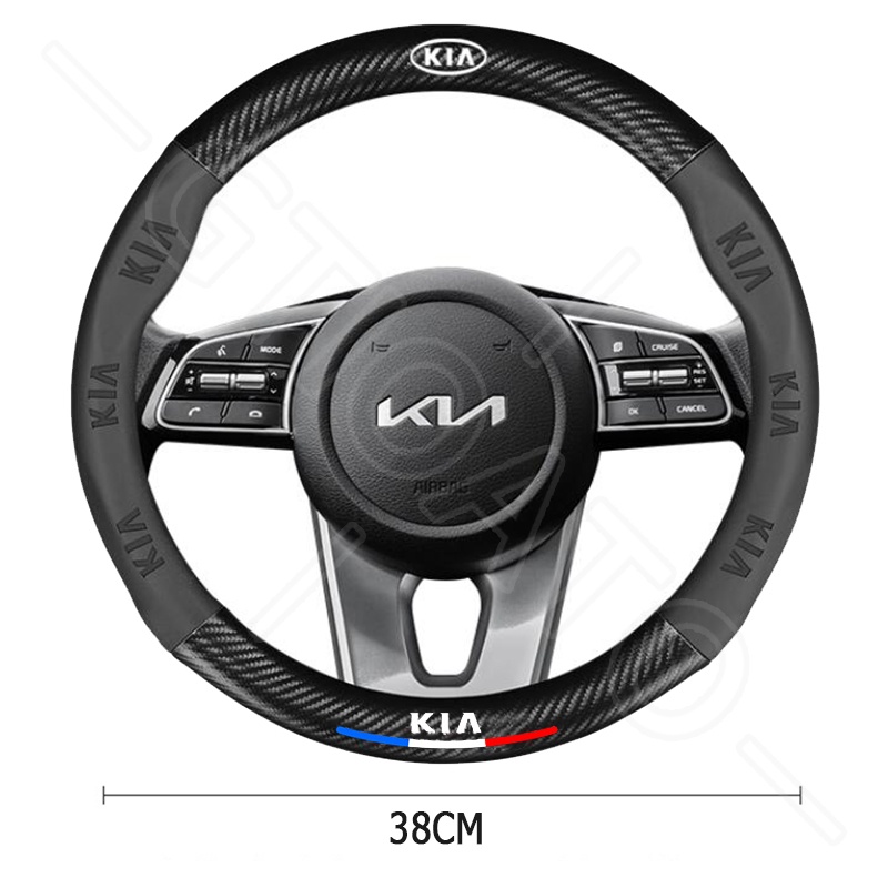 GTIOATO BọC Vô LăNg Da Bọc Vô Lăng BọC Vô LăNg Cacbon Bọc Vô Lăng Ô Tô BọC Vô LăNg Oto Vô LăNg Xe Ô Tô Trang Trí NộI ThấT Ô Tô Phụ KiệN Xe HơI Cho KIA Morning Seltos Carnival Sonet K3 Soluto Sorento Sedona Cerato Rondo K5 Optima