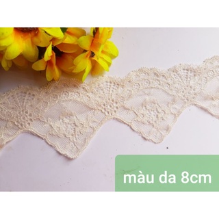 Dây ren màu kem bản 8cm