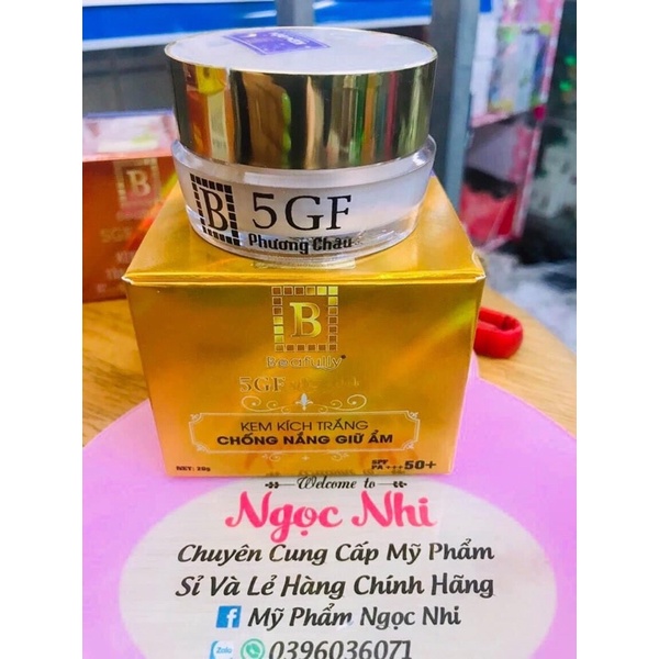 Kem 5GF kích trắng - chống nắng giữ ẩm ban đêm 20g