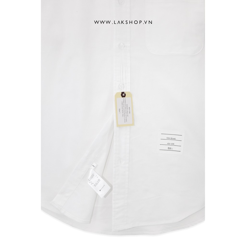 Áo Sơmi TB White Cotton Oxford Grosgrain Armband Shirt