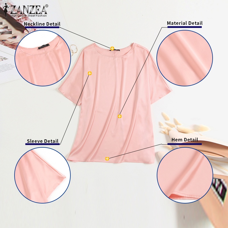 Zanzea Áo Voan Tay Ngắn Thời Trang Dành Cho Nữ