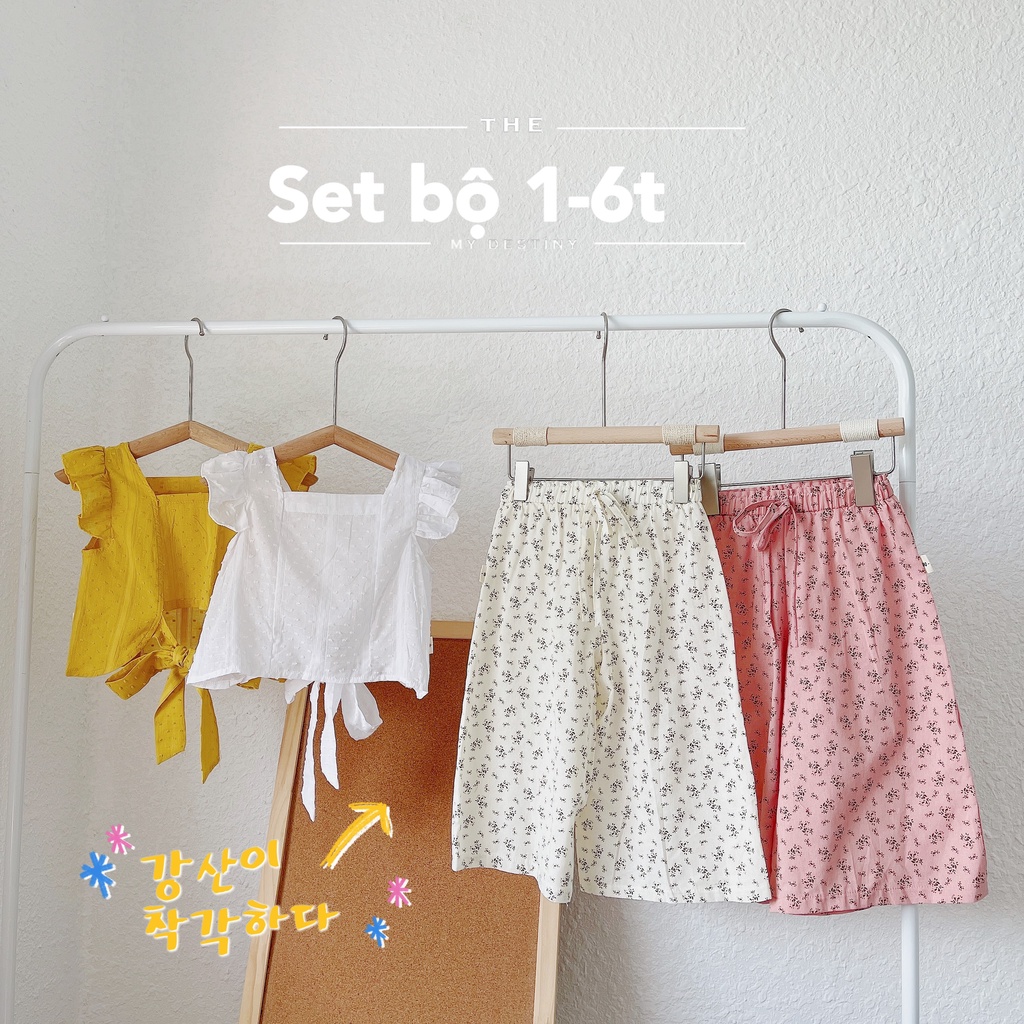 Bộ hè thời trang quần ống rộng cho bé gái 2-8 tuổi (Mã 106)