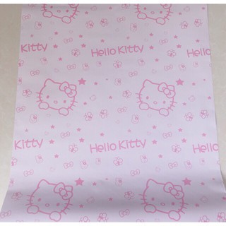 Cuộn 5M PVC giấy dán tường (có sẵn keo dán) - HÌNH HELLO KITTY KT033