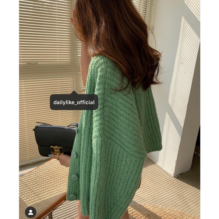 Áo khoác cardigan dệt kim tay dài phong cách Hàn Quốc cổ điển 6 màu tùy chọn