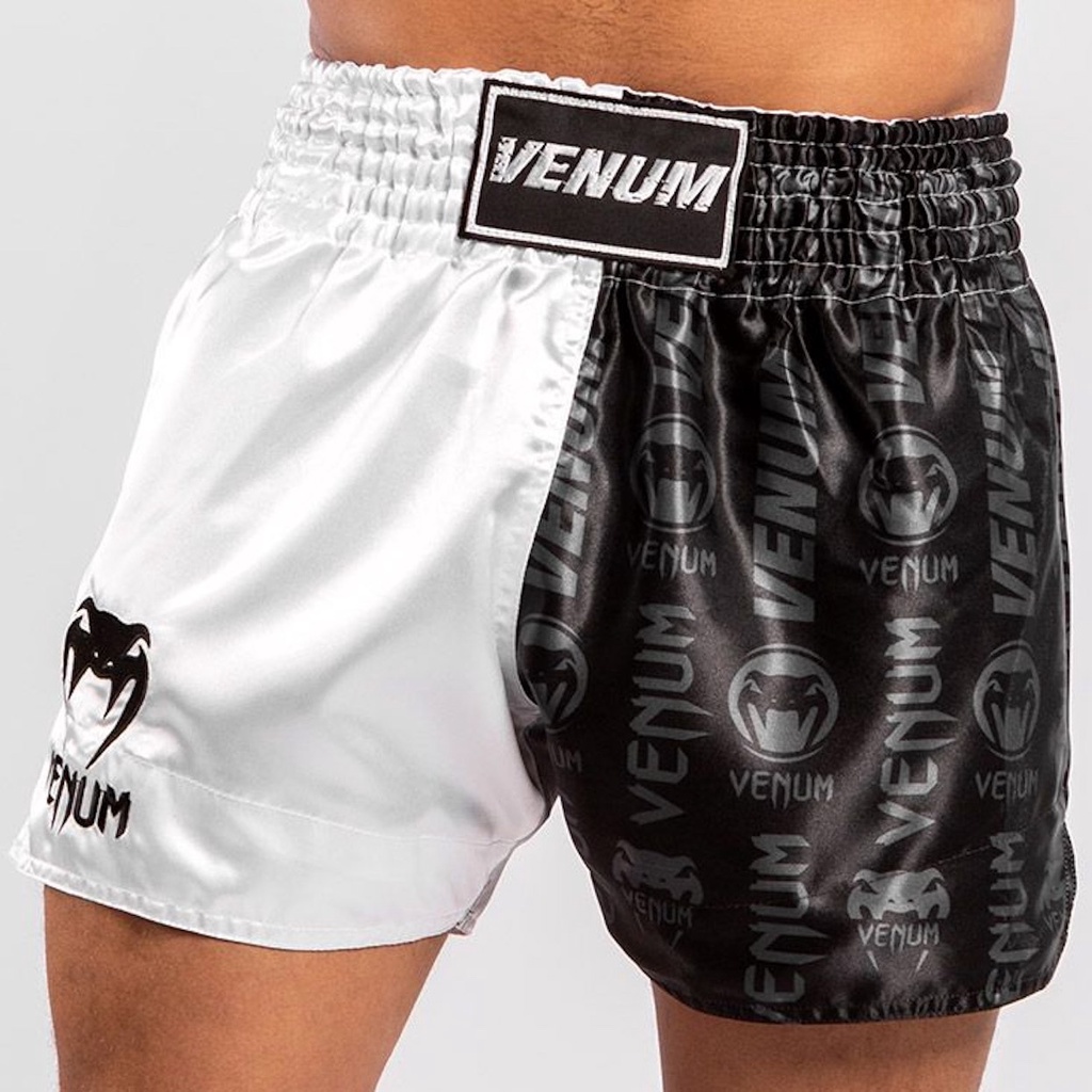 Quần Muay Thai Venum Logos - Black/White