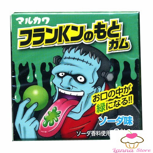 Kẹo singum nhuộm lưỡi Marukawa Frankenstein xanh ( hộp 8 viên) - Nhật Bản