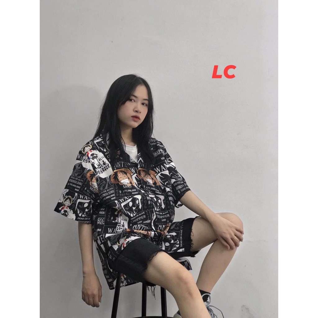 [ảnh thật] Áo sơ mi tay lỡ one piece form rộng kiểu dáng unisex nam nữ chất đẹp mặc siêu mát basic oversize  ྇