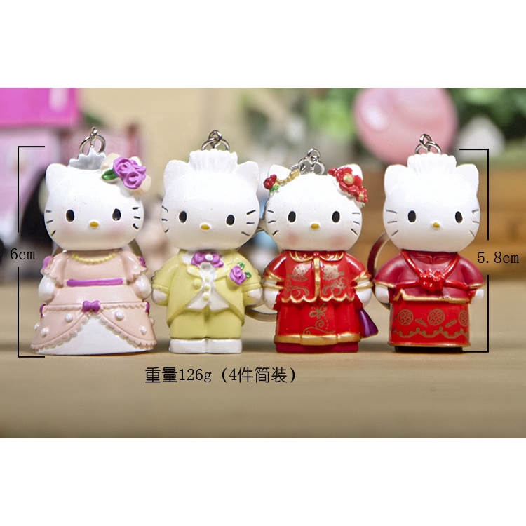 Bộ 4 búp bê Hello Kitty họa tiết đám cưới xinh xắn làm quà cho bé