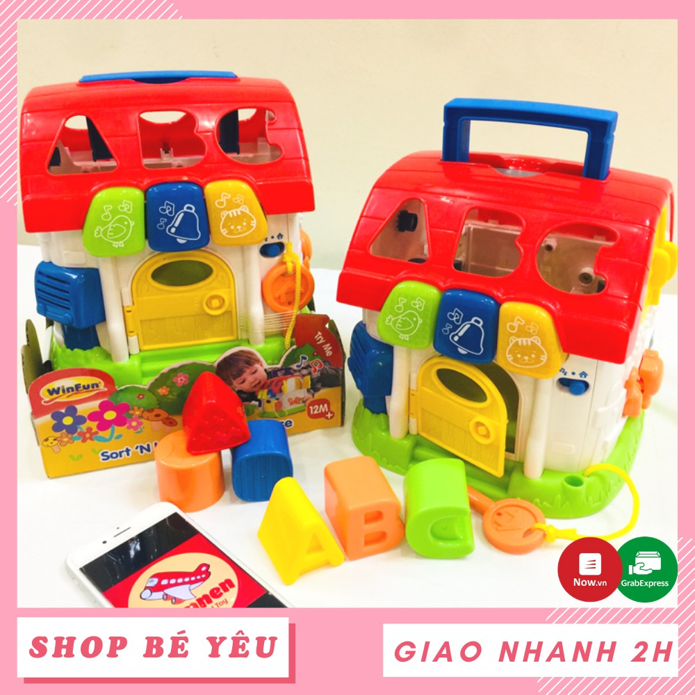 Đồ chơi thả hình khối  𝑭𝒓𝒆𝒆𝒔𝒉𝒊𝒑   Ngôi nhà di động có thả hình khối Winfun 0772 NL chính hãng