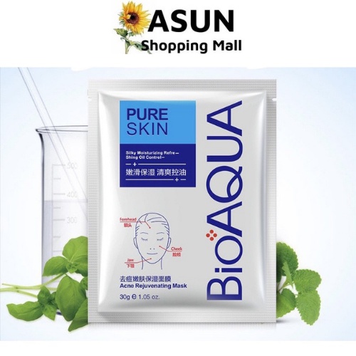 Mặt Nạ Ngừa Mụn Pure Skin BIOAQUA, Ngăn Ngừa Mụn Đỏ, Trứng Cá, Cám, Kiềm Dầu