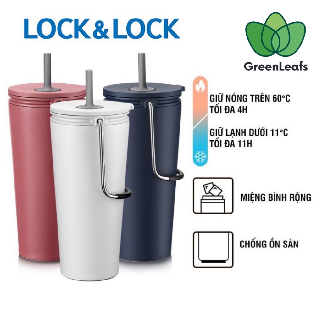 [Shop mới khai trương] Ly giữ nhiệt Lock&amp;Lock Bucket Tumbler with straw 540ml -  LHC4268