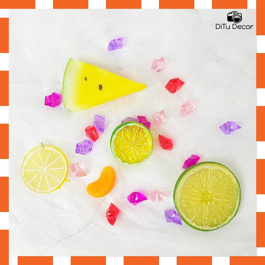 Set 10 viên đá giả - viên mini 4 màu trong suốt - DiTu Decor