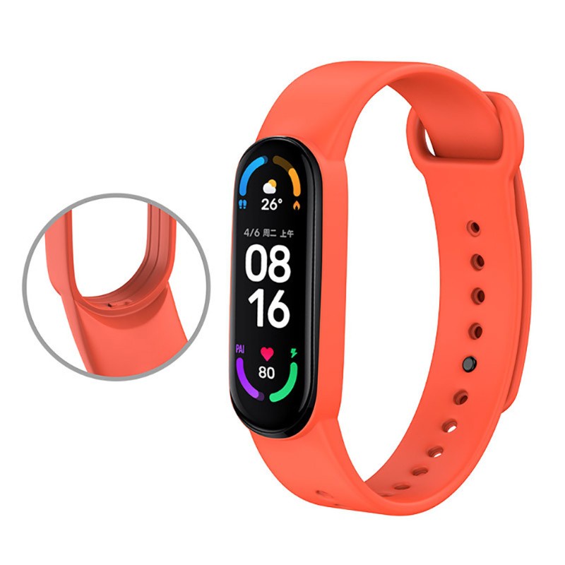 Dây Đeo Thay Thế Chất Liệu Silicon Màu Trơn Cho Mi Band 6 Silicone