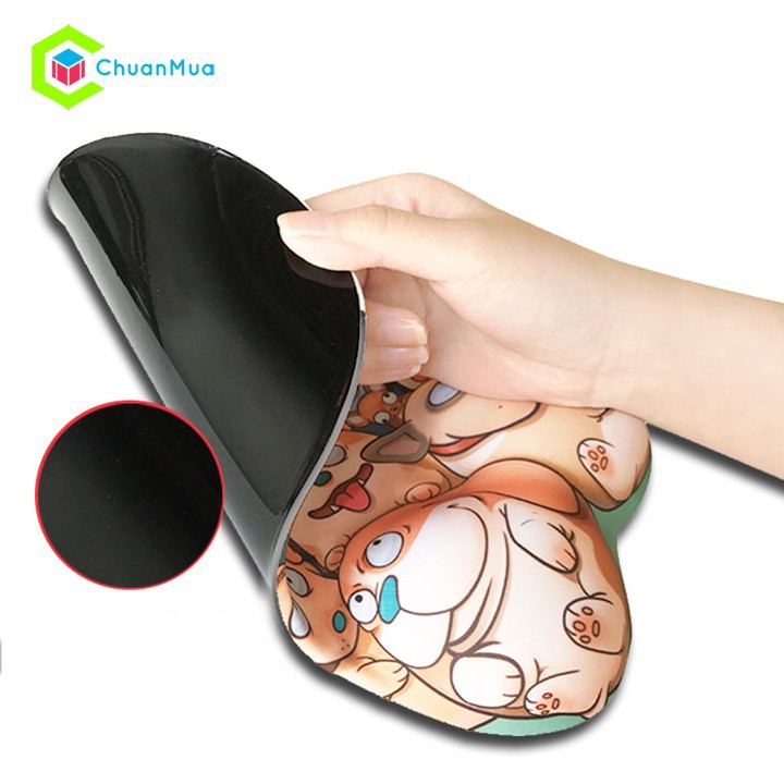 Bàn Di Chuột Đệm Tay Silicon 3D Mông Chó ( Kê Chuột Poodle, Corgi, Bull, Pug, Husky, Mouse Pad Anime ..) Lót Chuột Cute