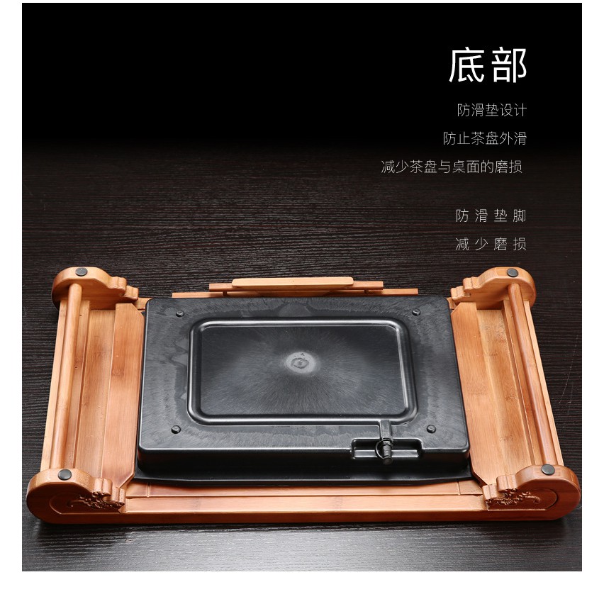 Khay trà, bàn trà Đạo bằng tre  thông minh cao cấp điêu khắc kiểu Nhật-  tea tray, Japanese style tea table