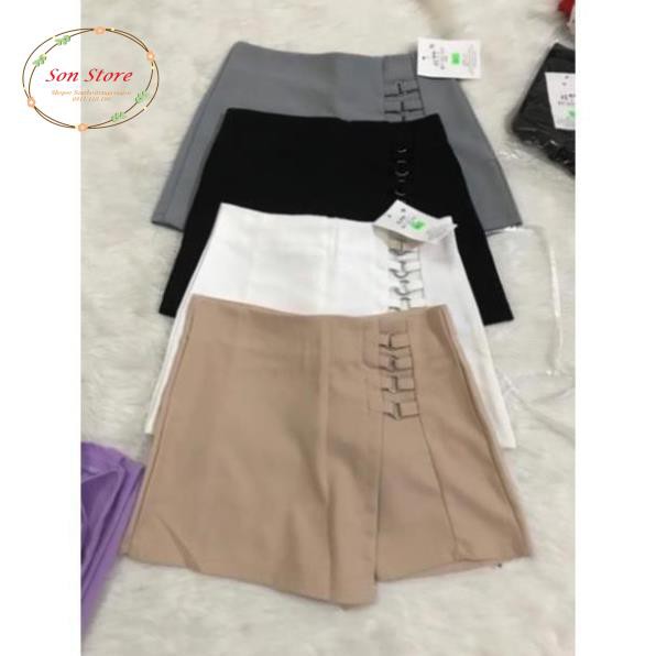 Quần giả váy vạt trước kèm khuyên tròn | BigBuy360 - bigbuy360.vn