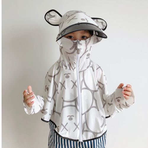 Áo Khoác Chống Nắng Chống Tia Cực Tím Kèm Khẩu Trang Thiết Kế Dễ Thương Thời Trang Mùa Hè Cho Bé