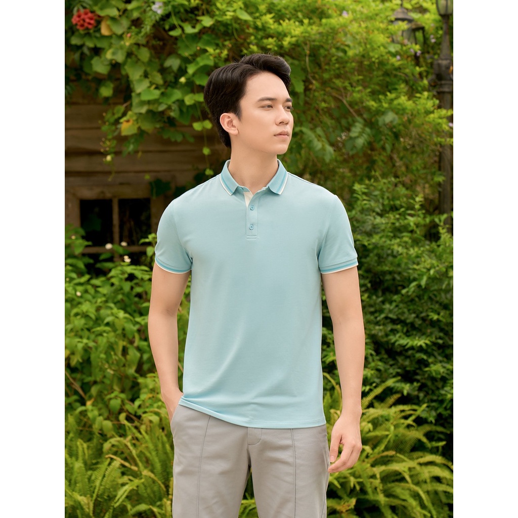 Áo Polo YODY Nam Pique Mắt Chim Melange Phối Nẹp Thiết Kế Mới APM5331