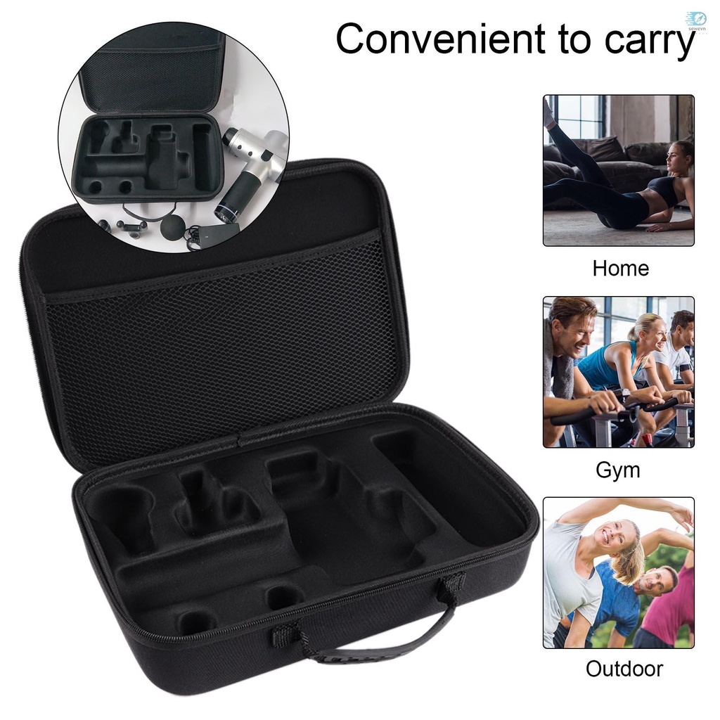 Túi Đựng Máy Mát Xa Cầm Tay EVA + 600D Chống Sốc Cho 4 Đầu Mát Xa Và 1 Cổng Sạc