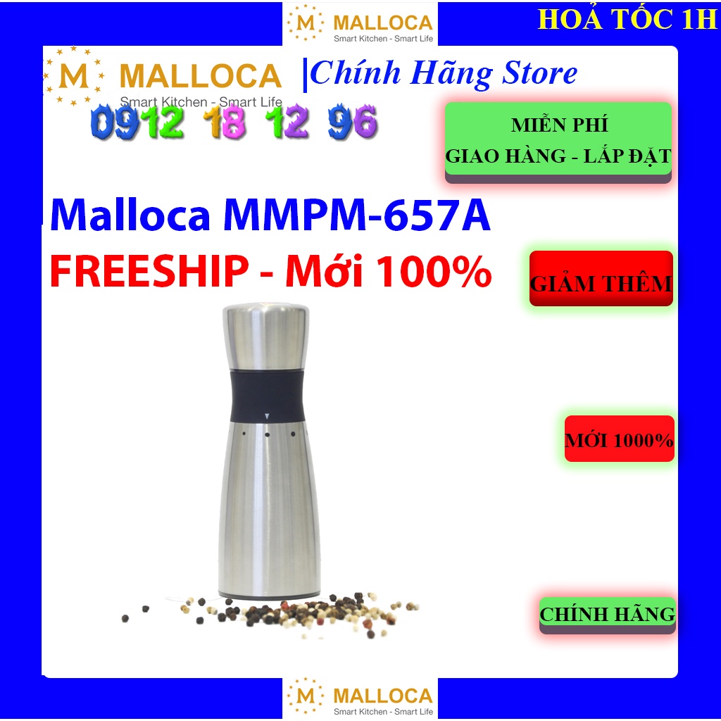 [Mã ELHA03 giảm 5% đơn 300K] Dụng cụ xay tiêu Malloca MMPM-657A