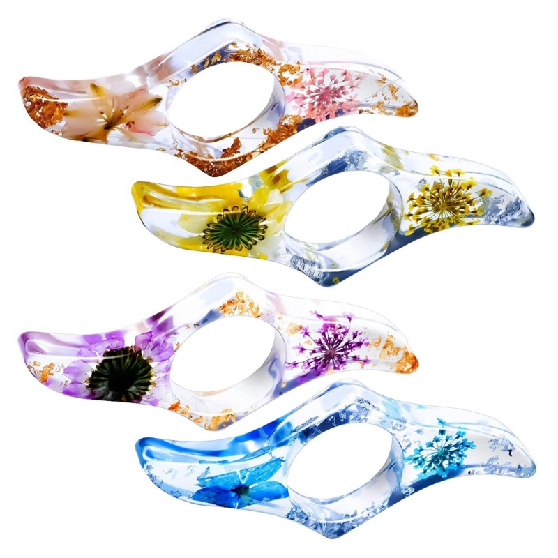 Giá Đỡ Sách Bằng Nhựa Resin Họa Tiết Hoa Khô Nhiều Màu Sắc