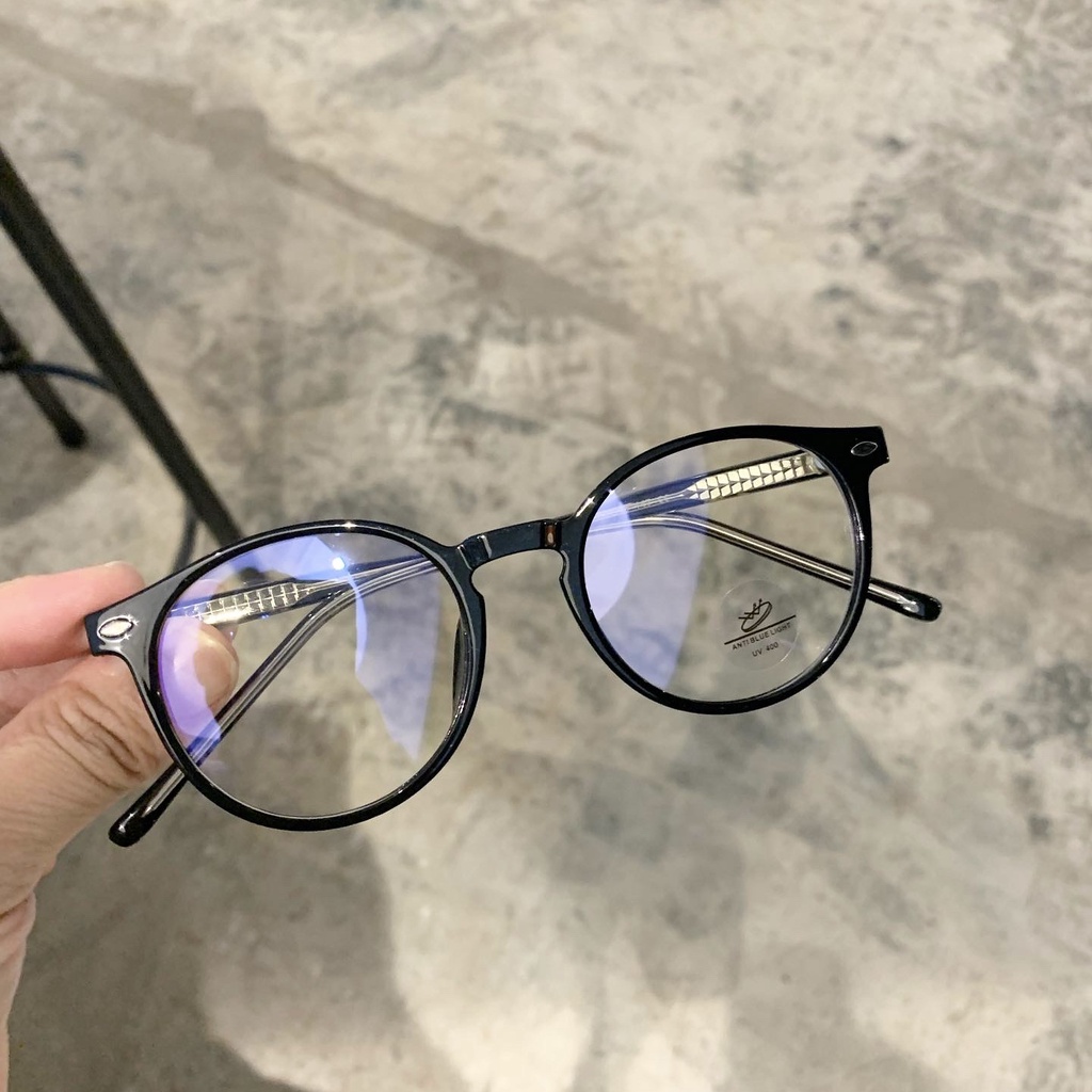 Gọng kính nhựa cốt kim loại dáng tròn cho nam nữ - 8840