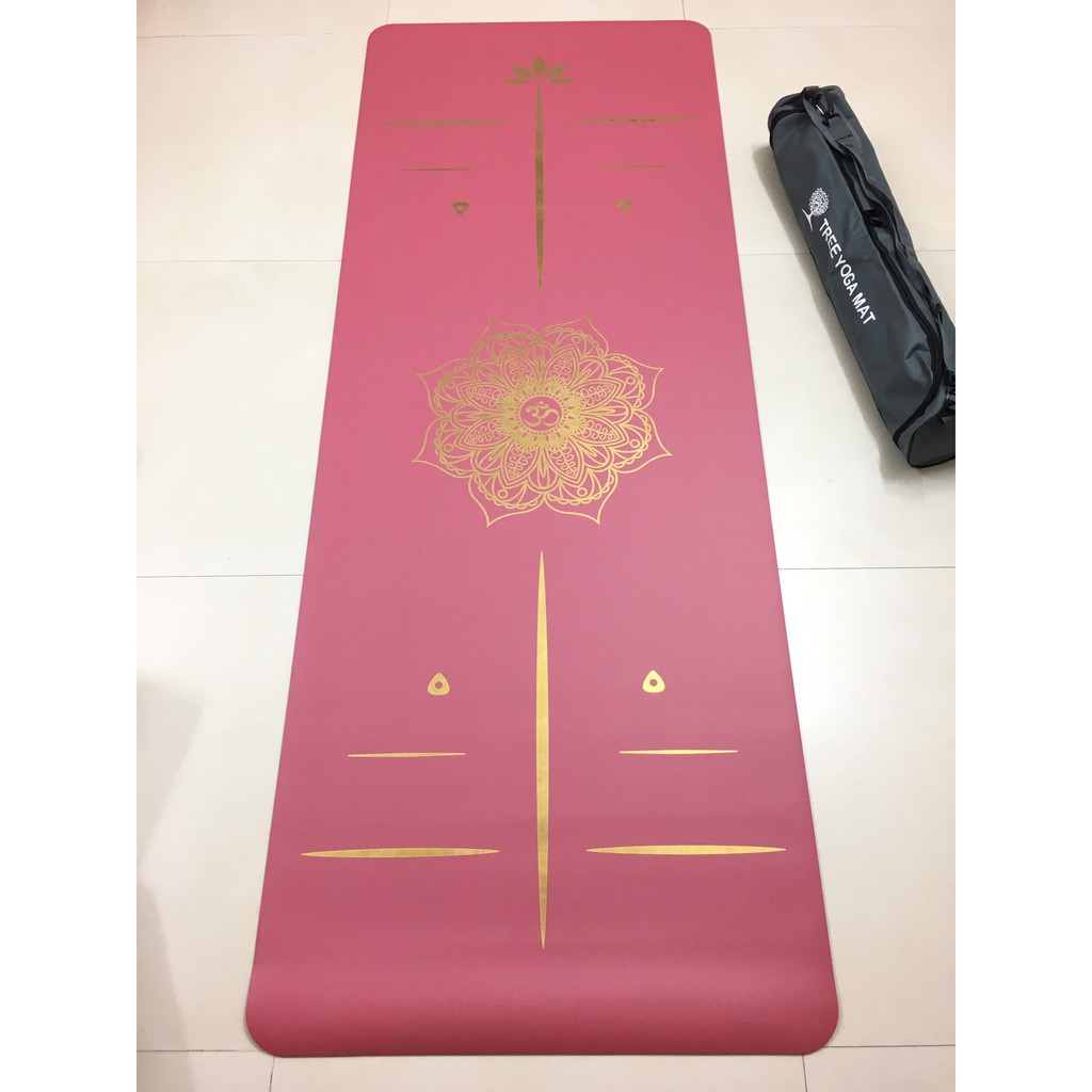 Thảm Tập Cao Su Tự Nhiên Tree Yoga Định Tuyến Mạ Vân vàng