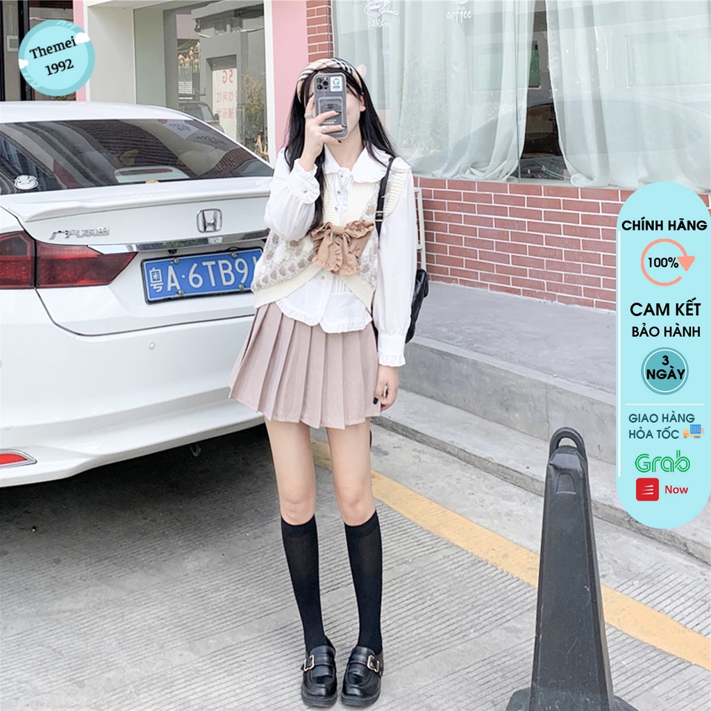 Chân váy xếp ly ngắn THEMEI cao cấp - chân váy xếp ly phong cách Hàn Quốc mix đồ cực xinh | BigBuy360 - bigbuy360.vn