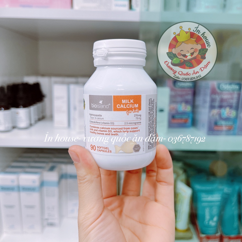 Viên uống bổ sung canxi sữa cho bé Bio Island Milk Calcium Úc