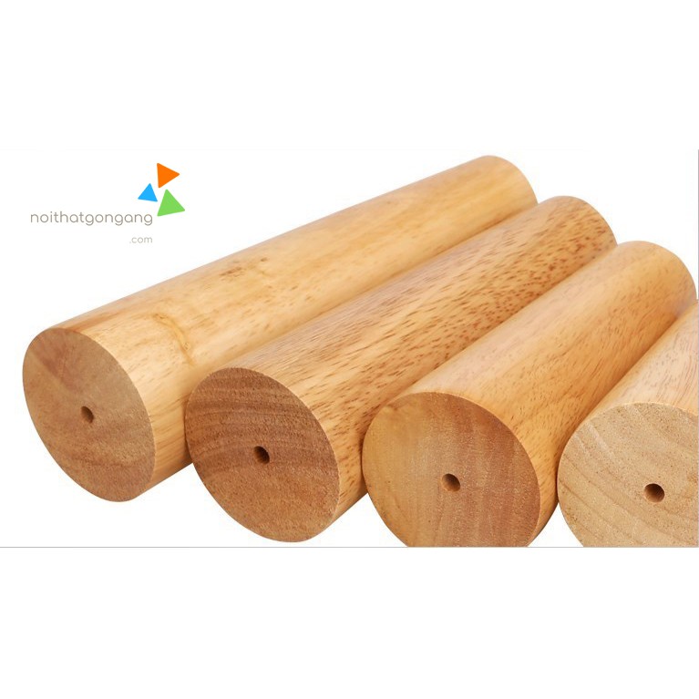 Chân Bàn Ghế Sofa Gỗ Cao Su Sơn PU, Đã Kèm Pat và Vít - Nội Thất Gọn Gàng