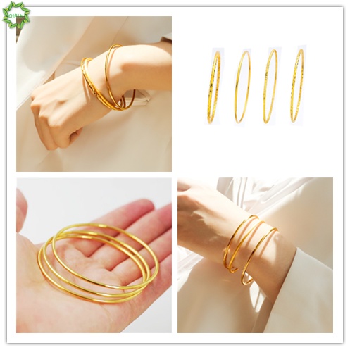 Vòng tay mạ vàng thiết kế đơn giản thời trang cho nữ