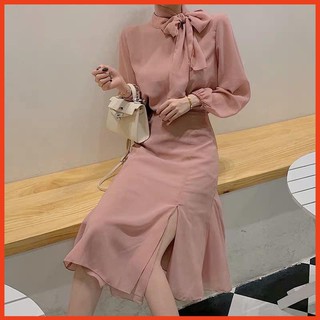 [ HÀNG CÓ SẴN ƯU ĐÃI] Set voan hồng nơ cổ đẹp 💖 (hàng đẹp)