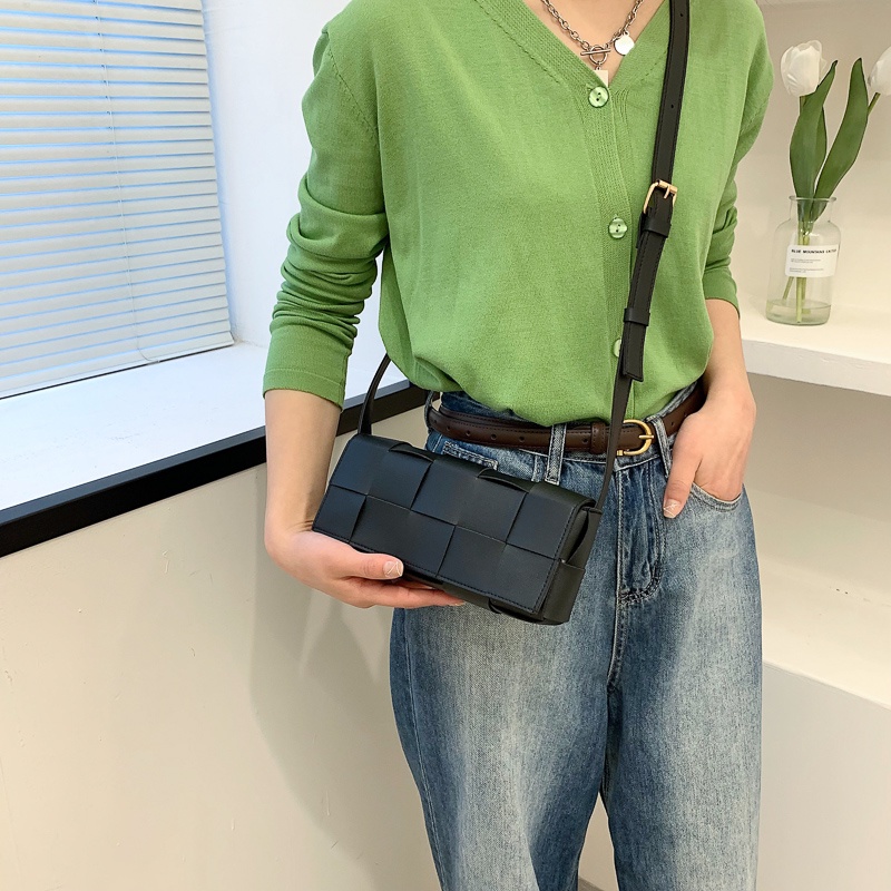 Túi Đeo JASMIN NOIR Chéo Nắp Gập Đan Sợi Dành Cho Nữ