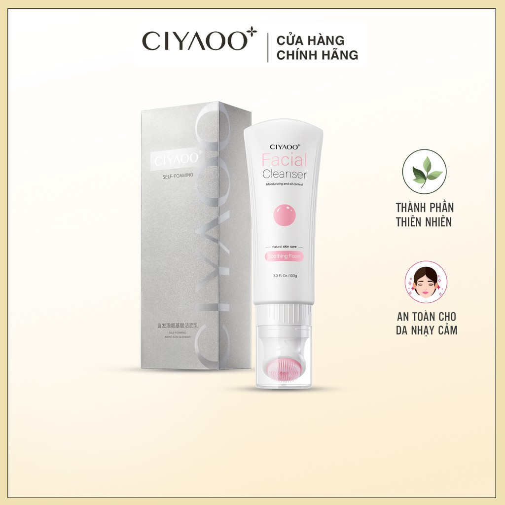 💝FREESHIP💝 Sữa Rửa Mặt Sạch Sâu, Giảm Mụn Đầu Đen CIYAOO + Kèm Đầu Massage Mặt Silicon 100g | BigBuy360 - bigbuy360.vn