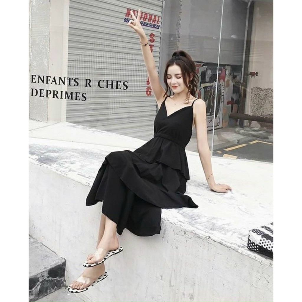 Đầm Maxi 4 Tầng Eo Chun 2 Màu - DM0085 | BigBuy360 - bigbuy360.vn