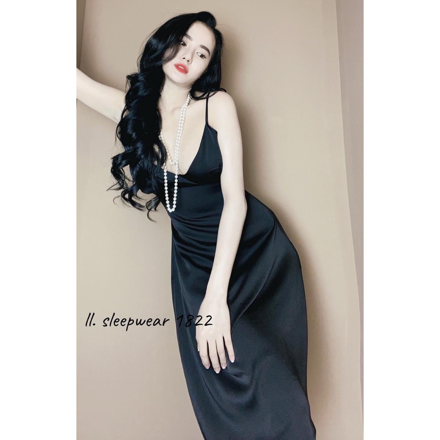 Đầm Ngủ, đồ ngủ, váy ngủ  Nữ 2 dây Sexy lụa satin - latin siêu mát giá sỉ - FREESHIP