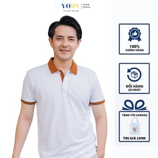 Áo Phông Polo Nam Cafe Phối Nẹp YODY Chất Thun Cotton Ngắn Tay Có Cổ, Phần Cổ Và Bo Tay Áo Tỉ Mỉ Mã SP APM3635