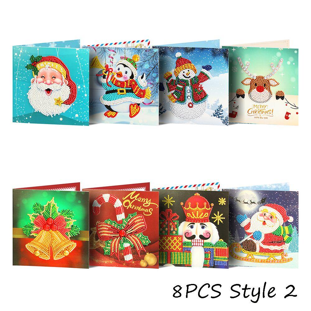 Set 8 Tranh Thêu Chữ Thập 5D Chủ Đề Giáng Sinh