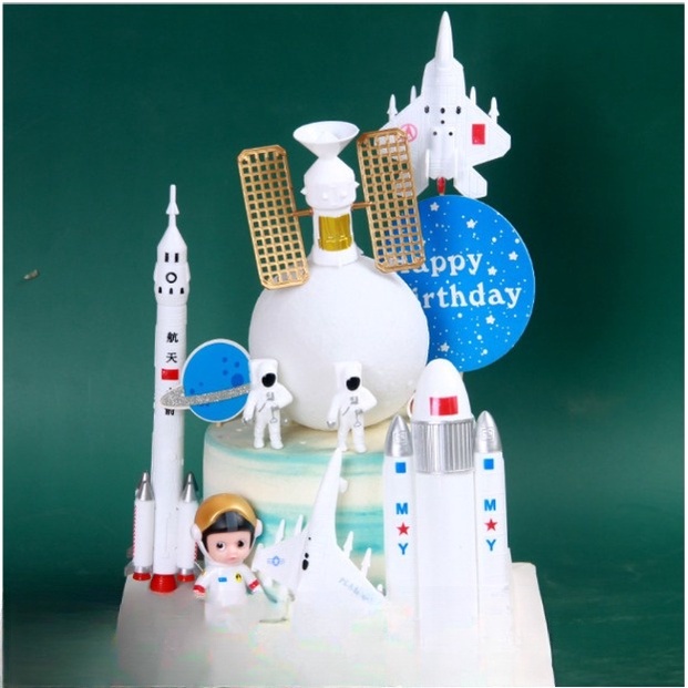 Mô Hình Phi Hành Gia, Tàu Vũ Trụ, Tên Lửa, Decor -  Trang Trí Bánh Kem, Bánh Sinh Nhật