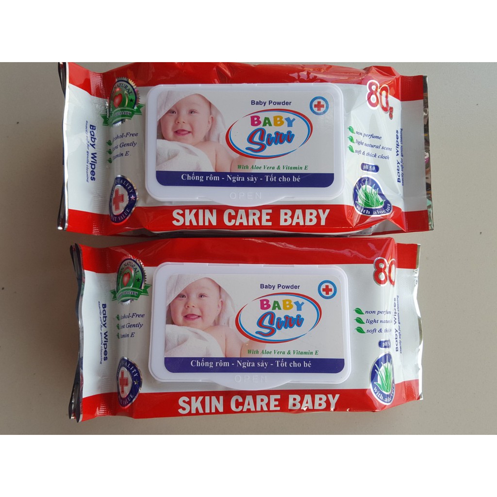 Giấy Ướt Bịch Baby Siri ,wipes ,Chống Rôm - Ngừa Sảy 80 gr