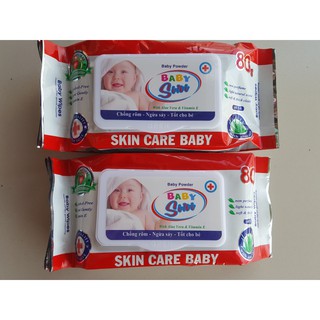 Giấy Ướt Bịch Baby Siri ,Wipes Chống Rôm - Ngừa Sảy 80 gr - không mùi