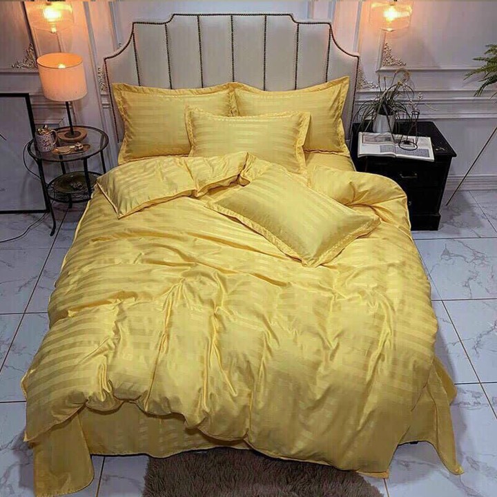 BỘ CHĂN GA GỐI KẺ 3F CAO CÂP TIÊU CHUẢN KHÁCH SẠN 5*