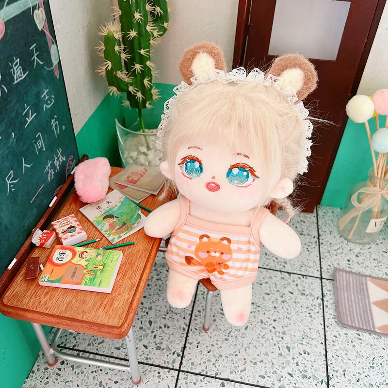 Đồ Chơi Búp Bê Mặc Áo Yếm Vải Cotton 20cm Thiết Kế Dễ Thương