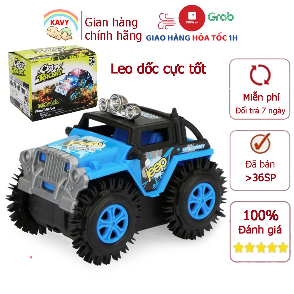 Đồ chơi ô tô xe Jeep chạy pin KAVY nhựa nguyên sinh an toàn, chạy rất nhanh và khỏe (màu xanh)