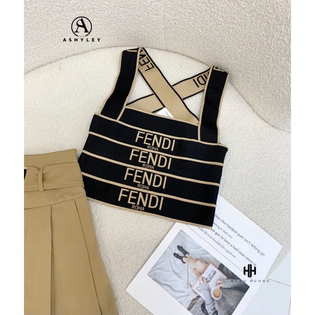 SET FENDI ÁO CHUN CHÂN VÁY XẾP LI SIÊU HOT