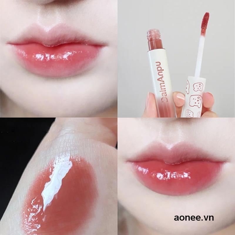 ✨✨Son kem bóng Daimanpu Cute Bear Streamer căng mọng mướt môi bền màu