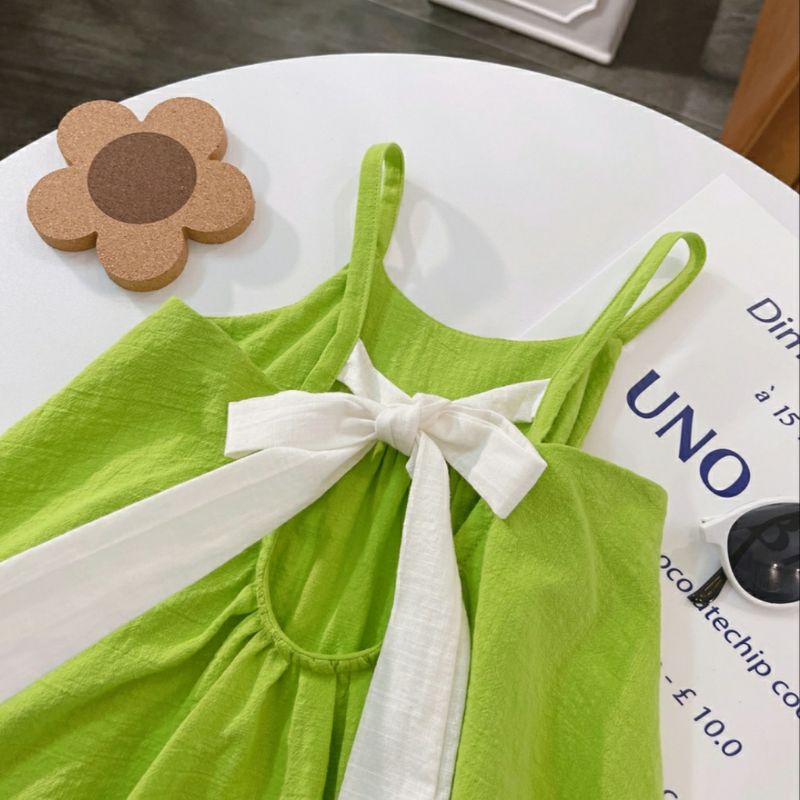 Váy 2 dây trẻ em mùa hè đi biển mẹ và bé màu xanh trắng từ 9kg đến 55kg size bự